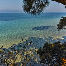 beach with blue waters in Thassos island, East Macedonia and Thrace, Greece
