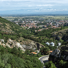 Panorama of town of Asenovgrad from Asen"s Fortress,  Plovdiv Region, Bulgaria