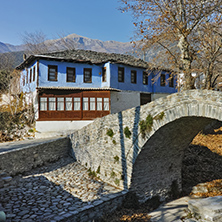 Stone bridge over small river in Moushteni near Kavala, East Macedonia and Thrace, Greece