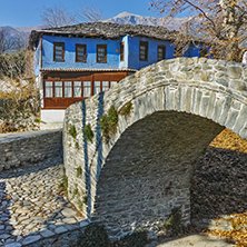 Stone bridge over small river in Moushteni near Kavala, East Macedonia and Thrace, Greece