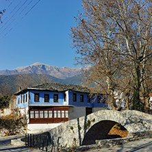 Stone bridge over small river in Moushteni near Kavala, East Macedonia and Thrace, Greece