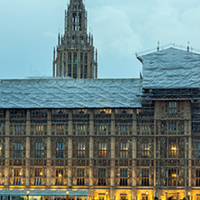 LONDON, ENGLAND - JUNE 16 2016: Sunset view of Houses of Parliament, Westminster palace, London, England, Great Britain