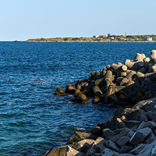 Breakwater on the port of town of Tsarevo, Burgas Region, Bulgaria