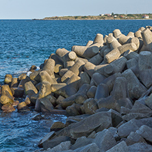 Breakwater on the port of town of Tsarevo, Burgas Region, Bulgaria