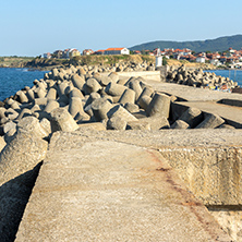 Breakwater on the port of town of Tsarevo, Burgas Region, Bulgaria