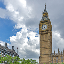 LONDON, ENGLAND - JUNE 15 2016: Houses of Parliament with Big Ben, Westminster Palace, London, England, Great Britain