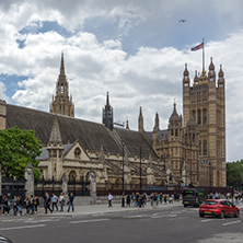LONDON, ENGLAND - JUNE 15 2016: Houses of Parliament, Westminster Palace, London, England, Great Britain