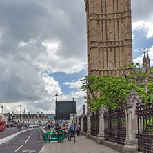 LONDON, ENGLAND - JUNE 15 2016:  Westminster Bridge and Big Ben, London, England, United Kingdom