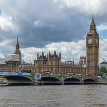 LONDON, ENGLAND - JUNE 15 2016:  Westminster Bridge and Big Ben, London, England, United Kingdom