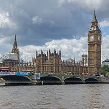 LONDON, ENGLAND - JUNE 15 2016:  Westminster Bridge and Big Ben, London, England, United Kingdom