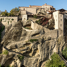 Amazing view of Holy Monastery of Great Meteoron in Meteora, Thessaly, Greece
