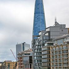 LONDON, ENGLAND - JUNE 15 2016: Panoramic view of Thames River in City of London, England, Great Britain