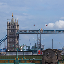 LONDON, ENGLAND - JUNE 15 2016: Panoramic view of Thames River in City of London, England, Great Britain