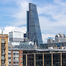 LONDON, ENGLAND - JUNE 15 2016: Panoramic view of Thames River in City of London, England, Great Britain