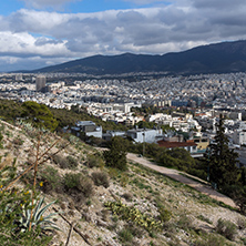 Amazing Panorama of the city of Athens from Lycabettus hill, Attica, Greece