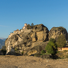 Amazing Sunset Panorama of  Holy Monastery of Varlaam in Meteora, Thessaly, Greece