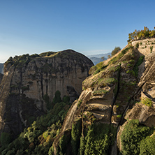 Amazing panorama of Holy Monastery of Great Meteoron in Meteora, Thessaly, Greece