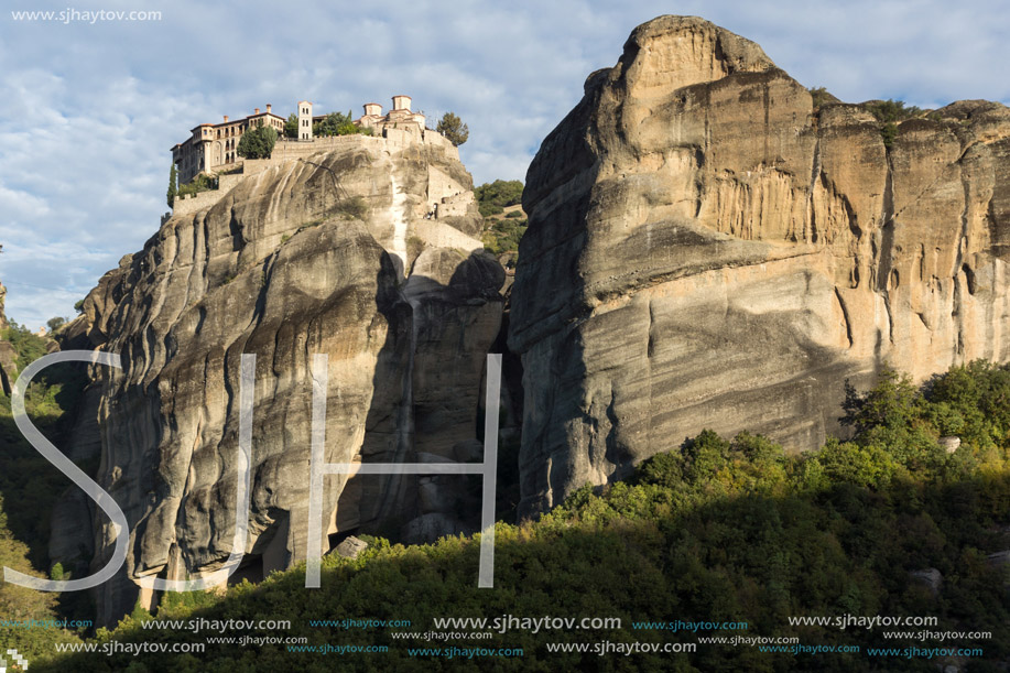 Amazing Panorama of Holy Monastery of Varlaam in Meteora, Thessaly, Greece