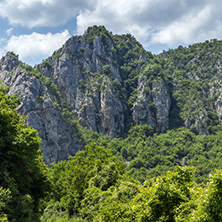 Panorama of Vlasi Village and rock formation of Jerma River Gorge, Dimitrovgrad Region, Serbia