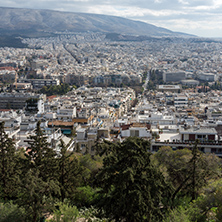 Amazing view of the city of Athens from Lycabettus hill, Attica, Greece