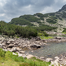 Amazing view of Rocky peaks and Upper  Muratovo lake, Pirin Mountain, Bulgaria