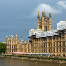 LONDON, ENGLAND - JUNE 16 2016: Houses of Parliament, Westminster Palace, London, England, Great Britain