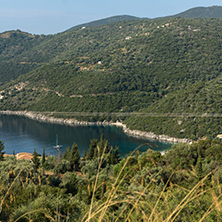 Amazing panorama of Mikros Gialos beach, Lefkada, Ionian Islands, Greece