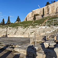 Ruins of the Theatre of Dionysus in Acropolis of Athens, Attica, Greece