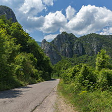 Panorama of Vlasi Village and rock formation of Jerma River Gorge, Dimitrovgrad Region, Serbia