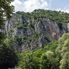 Panorama of Vlasi Village and rock formation of Jerma River Gorge, Dimitrovgrad Region, Serbia