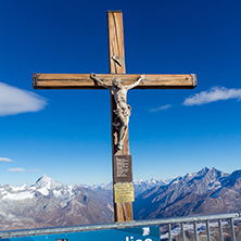 MATTERHORN GLACIER PARADISE, SWITZERLAND - OCTOBER 27, 2015: Crucifixion on Matterhorn Glacier Paradise near Matterhorn Peak, Alps, Switzerland