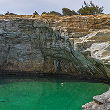 Amazing view of Giola Natural Pool in Thassos island, East Macedonia and Thrace, Greece