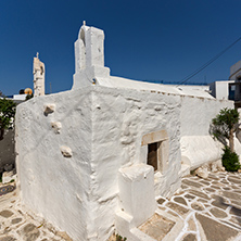 White church in Parakia, Paros island, Cyclades, Greece