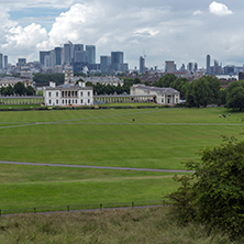 LONDON, ENGLAND - JUNE 17 2016: Amazing Panorama from Greenwich, London, England, United Kingdom