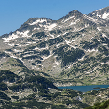 Amazing view of Sivrya peak in Banski lakes, Pirin Mountain, Bulgaria