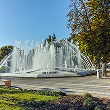 PLEVEN, BULGARIA - 20 SEPTEMBER 2015:  Fountain in center of city of Pleven, Bulgaria