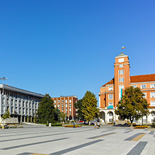 PLEVEN, BULGARIA - 20 SEPTEMBER 2015: Central square in city of Pleven, Bulgaria
