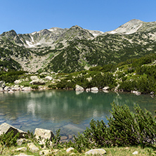 Landscape with Banski lakes and  Small Polezhan peak, Pirin Mountain, Bulgaria