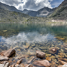 Amazing Panoramic view of Musalenski lakes and Musala peak, Rila mountain, Bulgaria