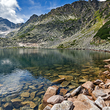 Amazing Panoramic view of Musalenski lakes and Musala peak, Rila mountain, Bulgaria