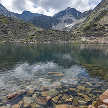 Amazing Panoramic view of Musalenski lakes and Musala peak, Rila mountain, Bulgaria