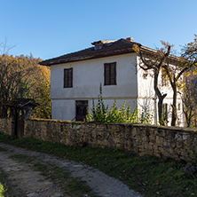 BOZHENTSI, BULGARIA - OCTOBER 29 2016:  Autumn view of Old Houses in village of Bozhentsi, Gabrovo region, Bulgaria