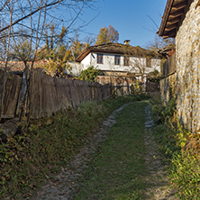 BOZHENTSI, BULGARIA - OCTOBER 29 2016:  Autumn view of Old Houses in village of Bozhentsi, Gabrovo region, Bulgaria