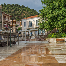 PATRAS, GREECE - MAY 28, 2015:  Typical street in nafpaktos town, Western Greece