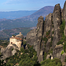 Outside view of Orthodox Monastery of St. Nicholas Anapausas in Meteora, Thessaly, Greece