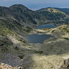 Panoramic view to Musalenski lakes from Musala Peak, Rila mountain, Bulgaria