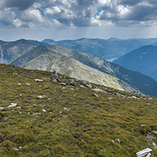 Amazing panorama from Musala peak,  Rila mountain, Bulgaria