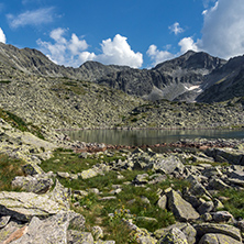 Clear sky over Musala peak and Musalenski lakes,  Rila mountain, Bulgaria