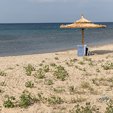 Panoramic view of Monopetro Beach at Sithonia peninsula, Chalkidiki, Central Macedonia, Greece