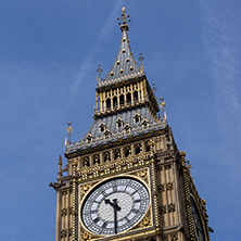 LONDON, ENGLAND - JUNE 19 2016: Cityscape of Westminster Palace and Big Ben, London, England, United Kingdom